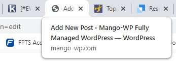 The tagline displayed on the front end of your WordPress site under the site title