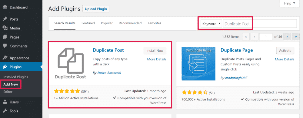 Duplicate Post plugin 