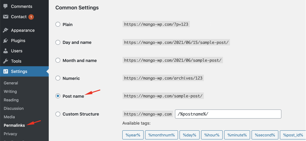 Not Changing the Permalink Structure