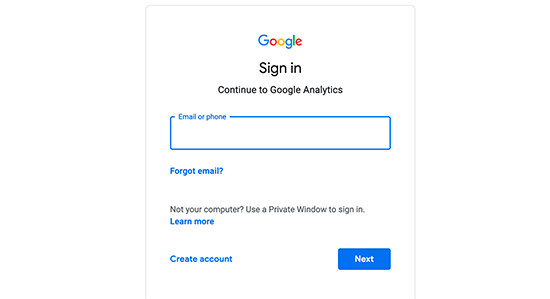 Signup with Google Analytics